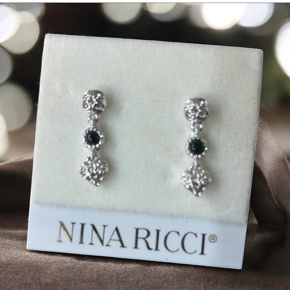 Nina Ricci Elegant Silver Tone Necklace and Earring Set-NWOT - Picture 1 of 11